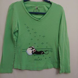 Mutts Organic Kelly Green Relax Long Sleeve T-Shirt Medium